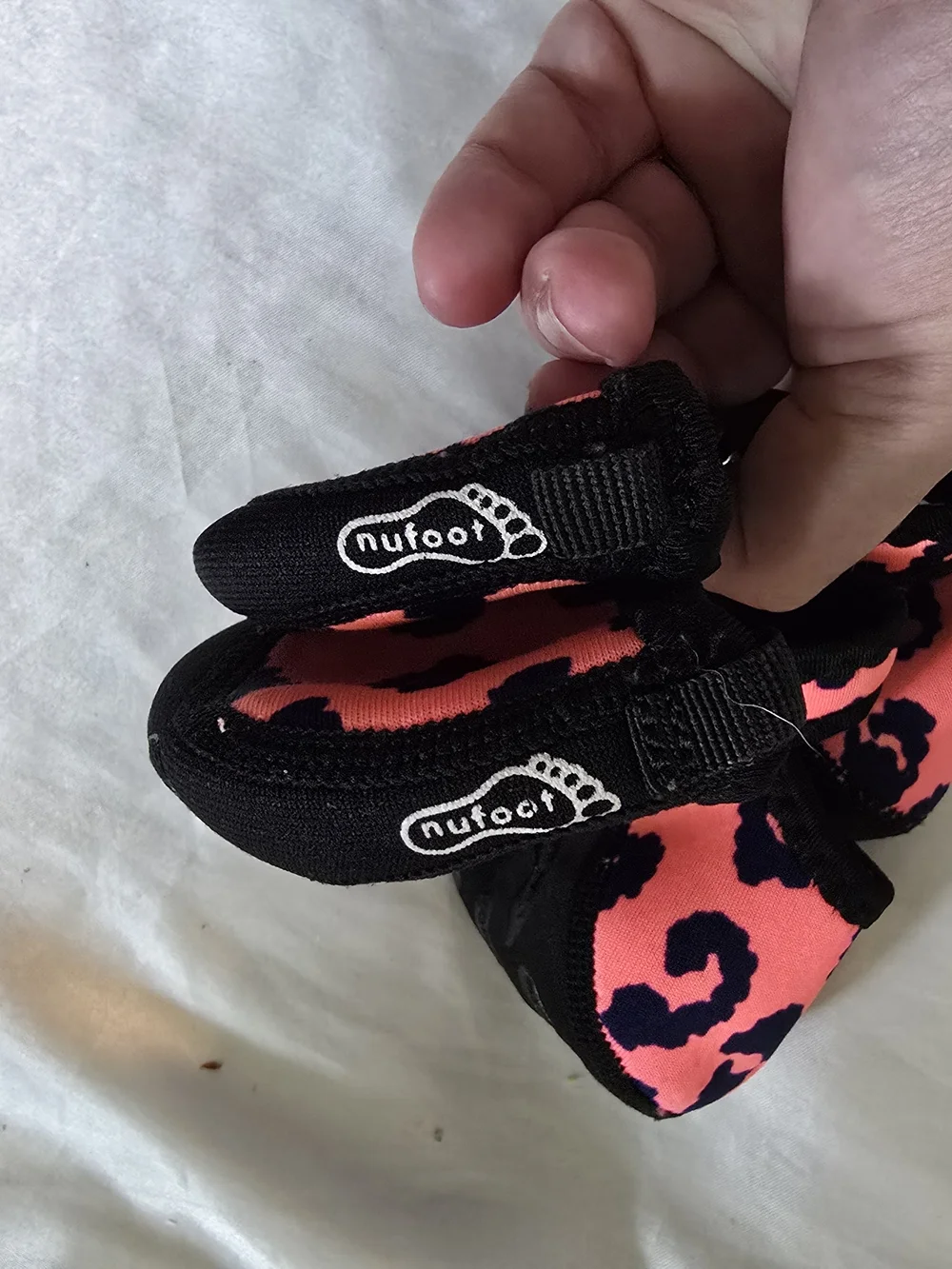Kids Pink and Black Leopard Print Water Shoes